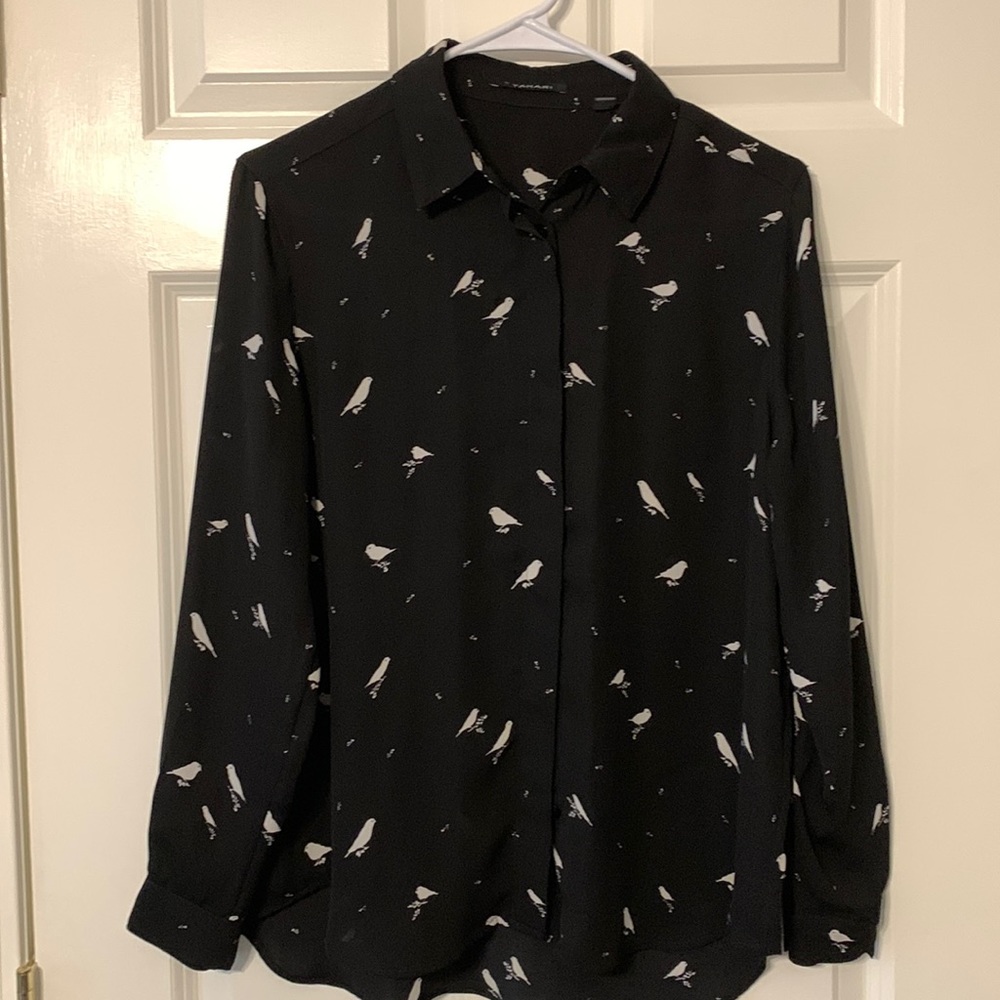 Tahiti XS Black bird Blouse